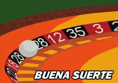 Roulette Wheel Saying Buena Suerte GIF