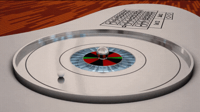 Roulette Wheel With Ball And Number 10 GIF