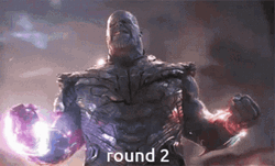 Round 2 Marvel Thanos Laughing GIF