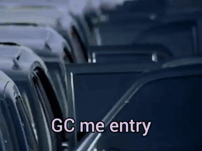 Row Of Cars Lined Up With Gc Me Entry GIF