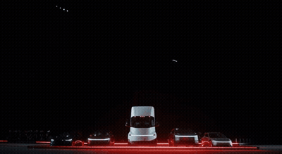 Row Of Cars Parked In Dark Lot GIF