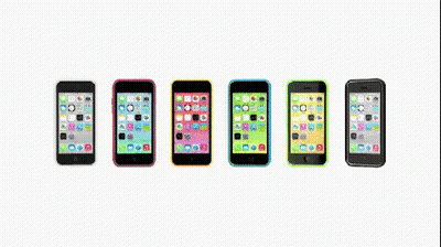 Row Of Colored Cell Phones GIF