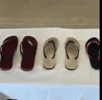 Row Of Flip Flops Lined Up GIF