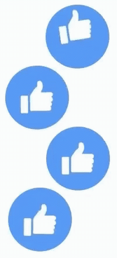 Row Of Four Blue Thumbs Up Icons GIF