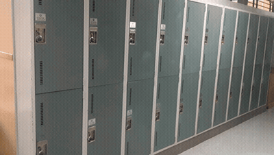 Row Of Lockers With Number 6 GIF