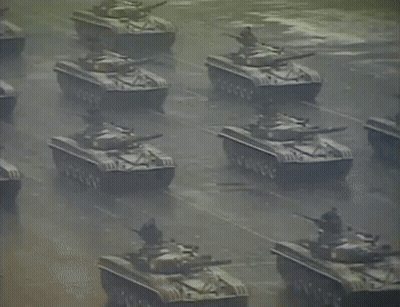 Row Of Military Tanks GIF