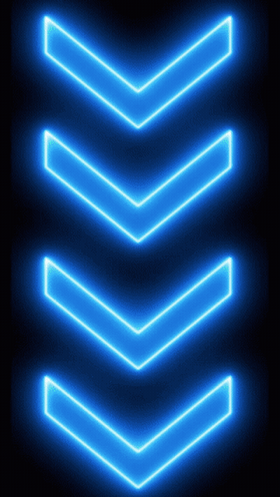 Row Of Neon Blue Arrows Pointing Right GIF