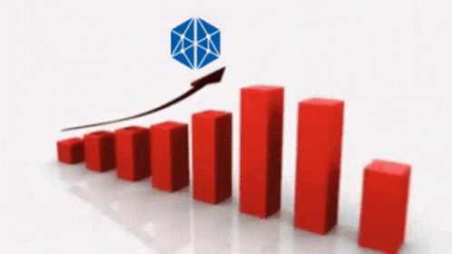 Row Of Red Blocks With Arrow Going Up GIF