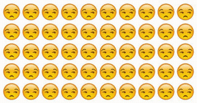 Row Of Smiley Faces With Sad Faces GIF