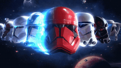 Row Of Storm Trooper Helmets GIF