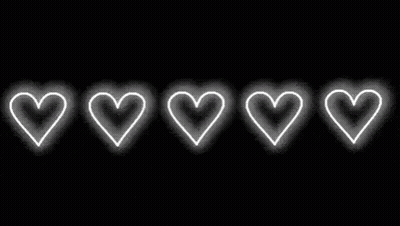 Row Of White Hearts GIF