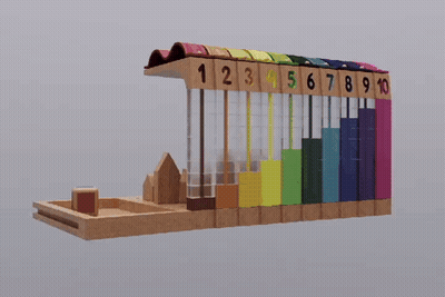 Row Of Wooden Blocks With Numbers 1 To 10 GIF