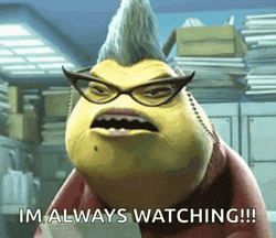 Roz Monster Says I'm Always Watching You GIF