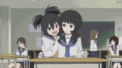 Rubbing Cheeks Anime Yuri GIF