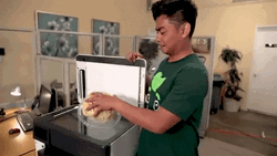 Rubbing Pasta On The Printer GIF