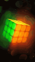 Rubik's Cube Glowing Colored Lights GIF