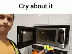 Rubik's Cube Microwave Cry About It GIF