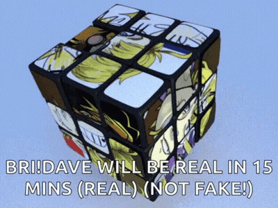 Rubik's Cube Saying Dave Will Be Real In 19 Mins GIF