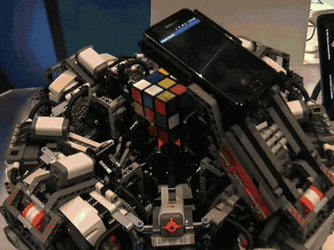 Rubik's Cube Transformer Robots GIF