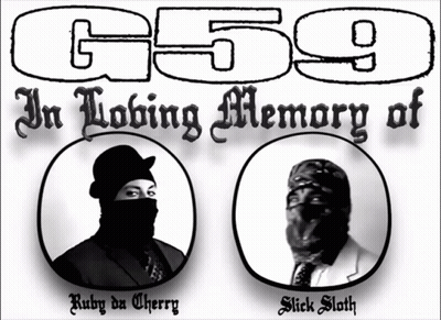 Ruby Da Cherry And Slick Sloth Are Featured On A Poster GIF