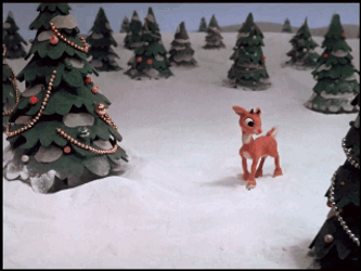 Rudolph Alone In The Snow GIF