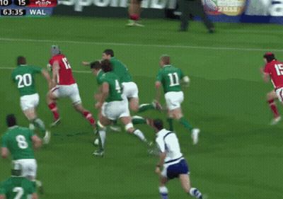 Rugby Players On Field With DHL Advertising GIF