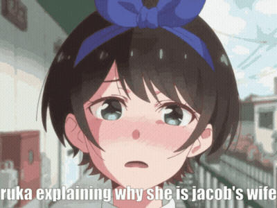 Ruka With Blue Bow Explains Being Jacob's Wife GIF
