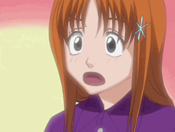 Rukia Holding Lighter Towards Orihime Inoue Face GIF
