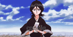 Rukia Kuchiki Holding Paper While Bow Head GIF