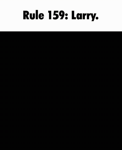 Rule 159 Larry Is Written Above A Shadow Of A Cat GIF