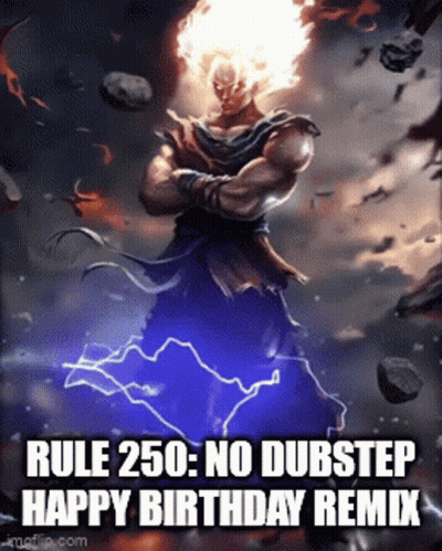 Rule 250 No Dubstep Happy Birthday Remix Dragon Ball Z Character GIF