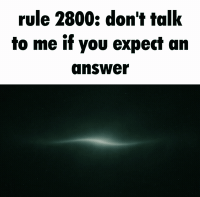Rule 2800 Don't Talk To Me If You Expect An Answer GIF