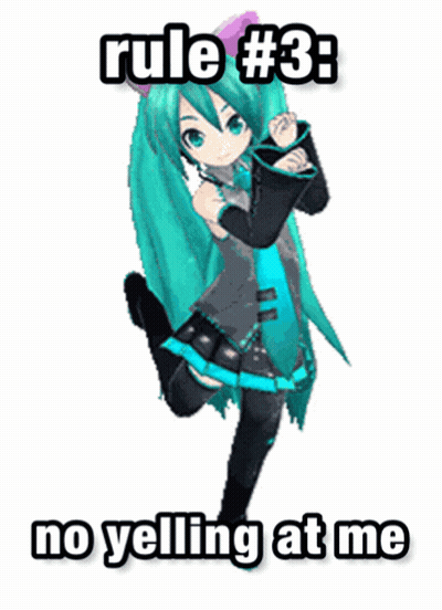 Rule #3 No Yelling At Me Cartoon Girl GIF