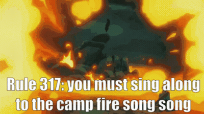 Rule 317 Says That You Must Sing Along To The Camp Fire Song GIF