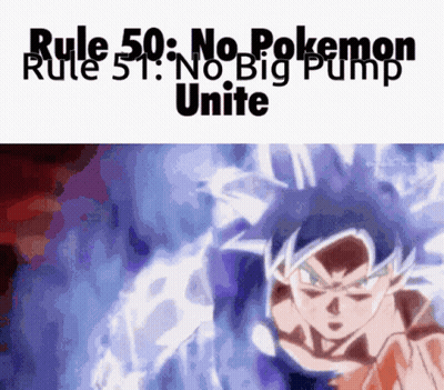 Rule 50 : No Pokemon Unite Is Written Above A Picture Of A Man GIF