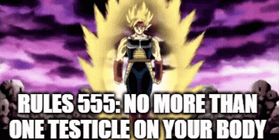 Rules 555 No More Than One Testicle On Your Body GIF