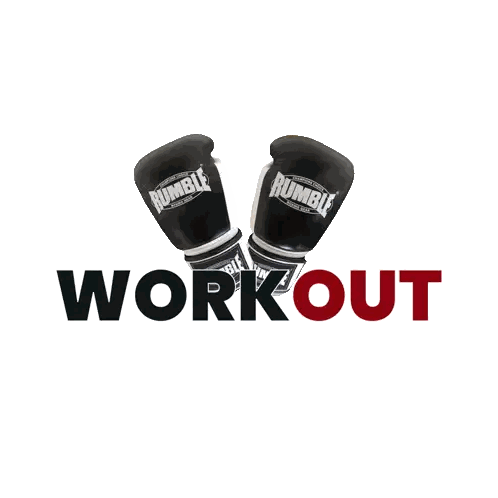 Rumble Boxing Gloves With Workout Text Sticker