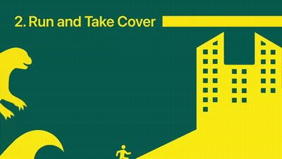 Run And Take Cover Poster Monster And Person GIF