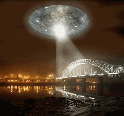 Runcorn Bridge Shinning Ufo GIF