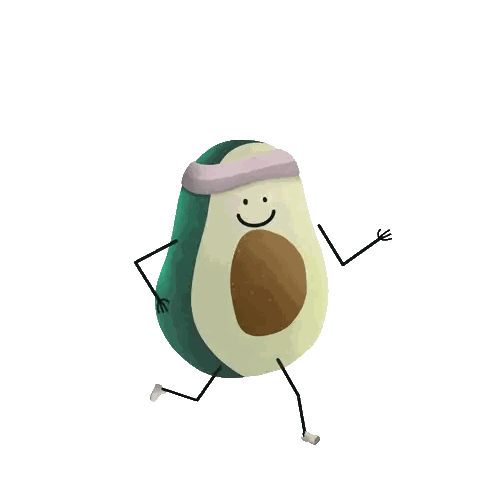 Running Avocado With Pink Headband Sticker
