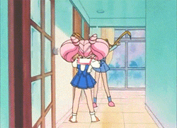 Running Chibiusa Tsukino Sailor Moon GIF