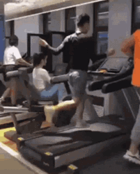 Running Funny On Treadmill GIF