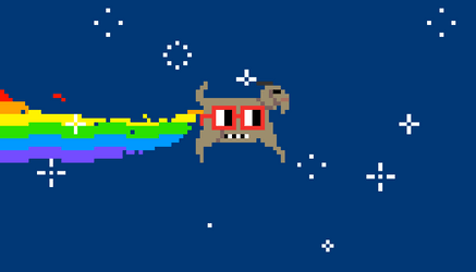 Running Goat As Neon Cat GIF