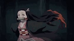 Running Kamado Nezuko Fighting Anime GIF