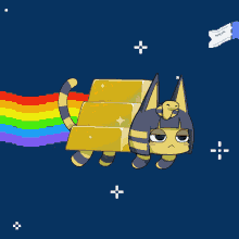 Running Nyan Cat Egyptian Goddess GIF