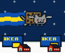 Running Nyan Cat Ikea GIF