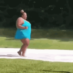 Running Woman Falling Down GIF