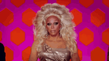 Rupaul Drag Queen Make Up Wig Meh GIF