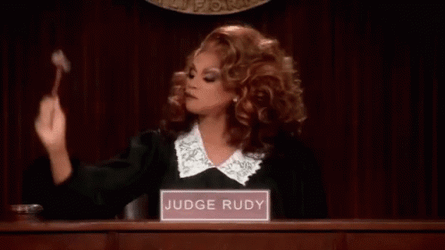 RuPaul Judge Judy Hitting Gavel GIF