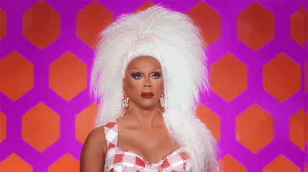 Rupauls Drag Race White Wig Clapping GIF